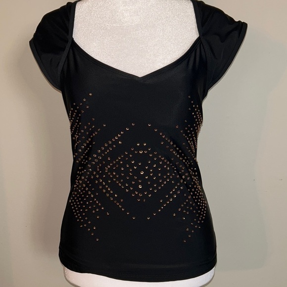 Nicole Miller Rhinestone Embellished Tankini Top Size 8 - Picture 1 of 8